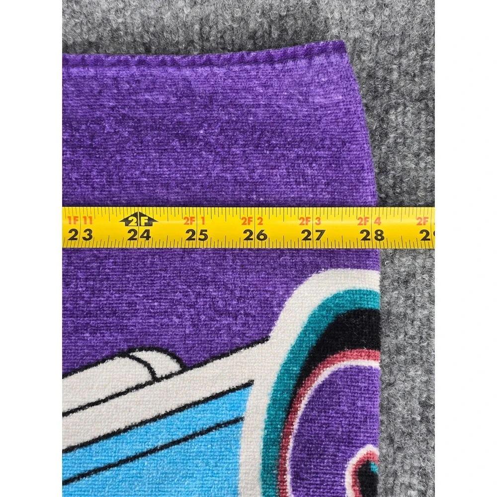Vintage NBA Utah Jazz Beach‎ Towel Purple Mountain Logo 90s Basketball Graphic